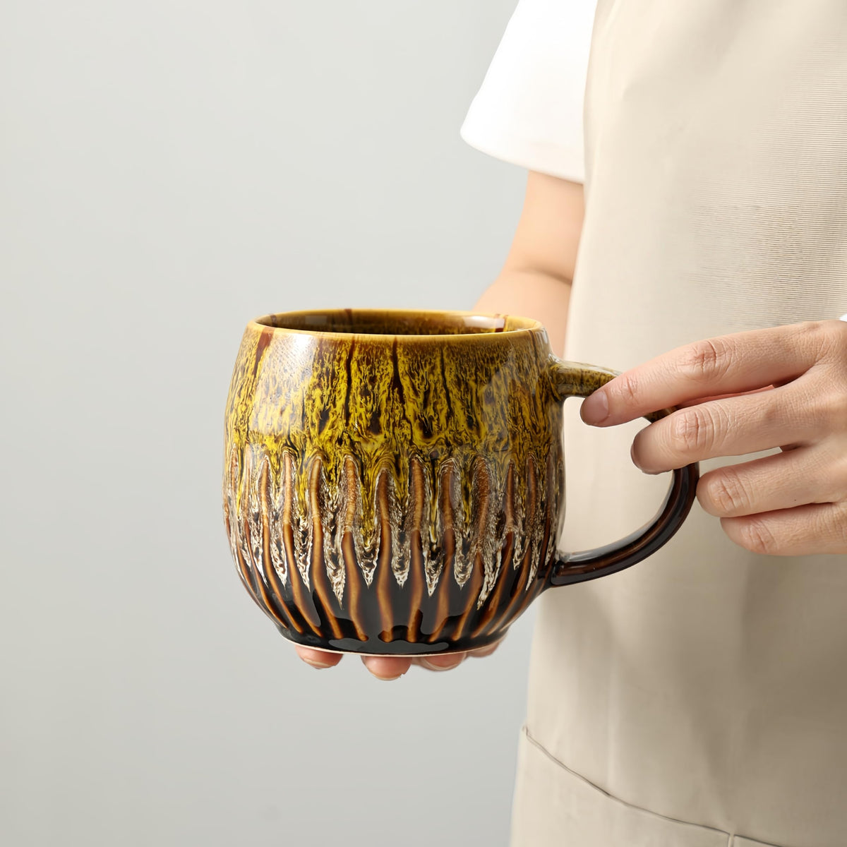 Large Ceramic Coffee Mug - 20oz Big Tea Cup, Green | Large Tea Mug, Microwave Safe, Dishwasher Safe