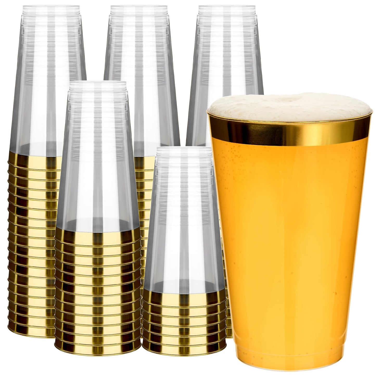 RACETOP 200 Pack 9 oz Clear Plastic Cups for Party | Disposable Clear Cup, Disposable Cups, Wine Glasses Cups, Plastic Cocktail Glasses