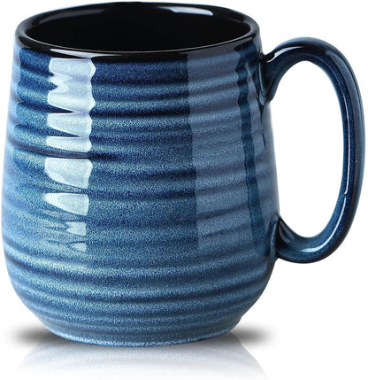 HASENSE Coffee Mug, 20 oz Ceramic Coffee Cup for Men and Women, Large Coffee Mug for Latte Coffee Tea Soup for Office and Home, Dishwasher and Microwave Safe, 1 PCS (Blue)