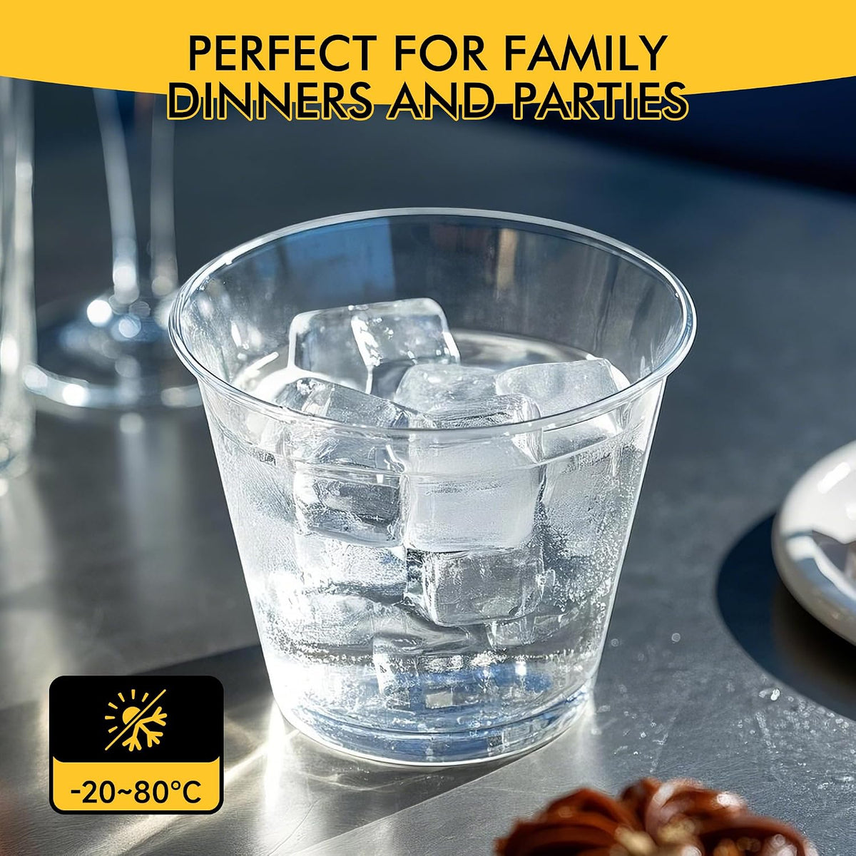 RACETOP 200 Pack 9 oz Clear Plastic Cups for Party | Disposable Clear Cup, Disposable Cups, Wine Glasses Cups, Plastic Cocktail Glasses