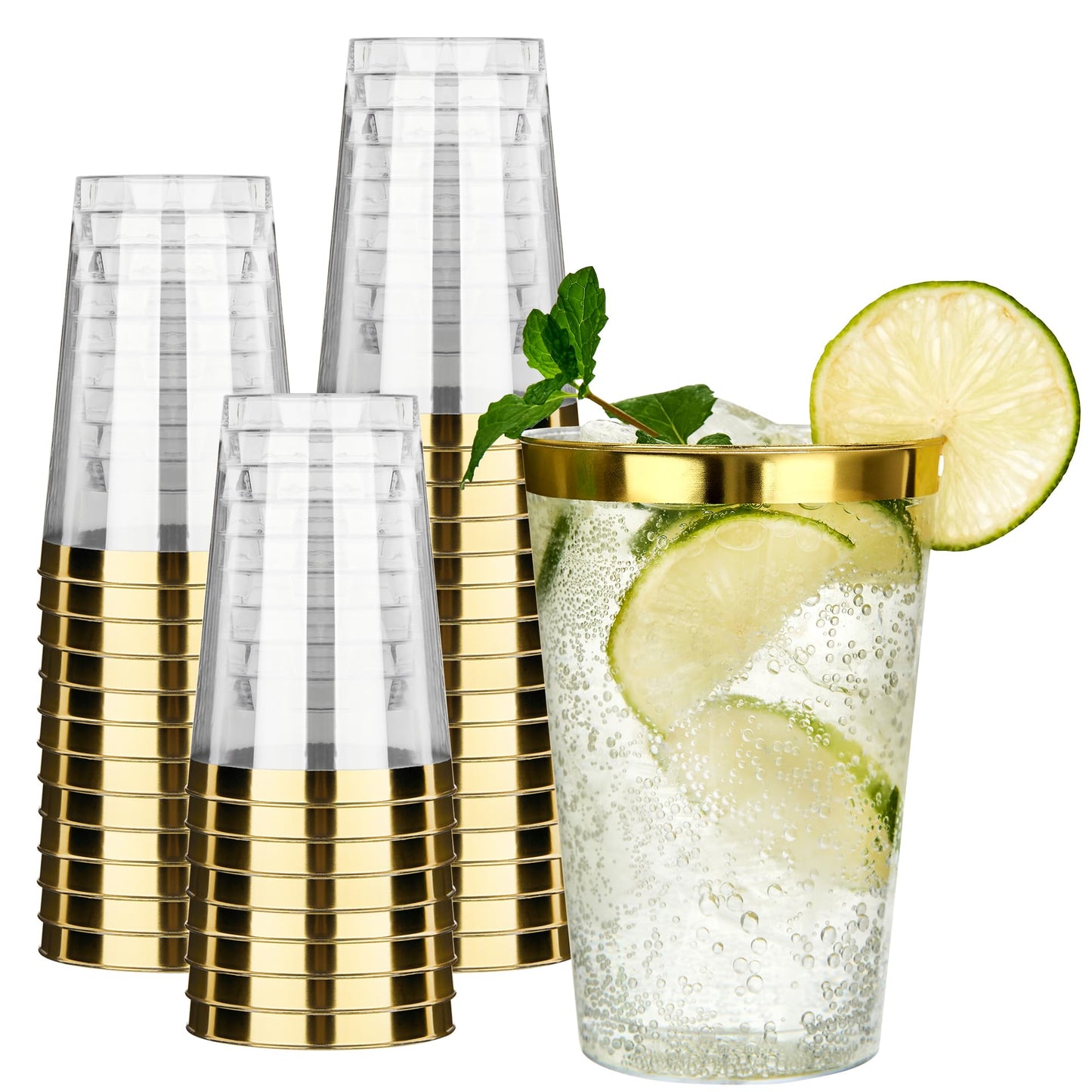 RACETOP 200 Pack 9 oz Clear Plastic Cups for Party | Disposable Clear Cup, Disposable Cups, Wine Glasses Cups, Plastic Cocktail Glasses