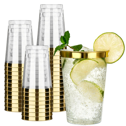 RACETOP 200 Pack 9 oz Clear Plastic Cups for Party | Disposable Clear Cup, Disposable Cups, Wine Glasses Cups, Plastic Cocktail Glasses