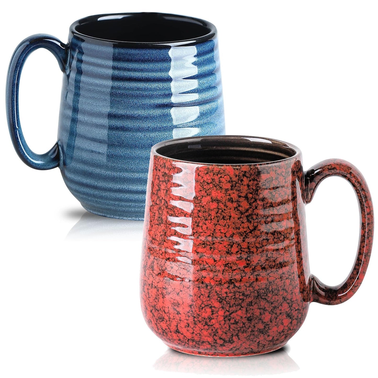 HASENSE Coffee Mug, 20 oz Ceramic Coffee Cup for Men and Women, Large Coffee Mug for Latte Coffee Tea Soup for Office and Home, Dishwasher and Microwave Safe, 1 PCS (Blue)