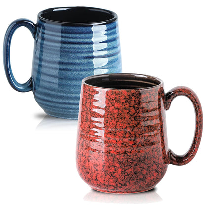 HASENSE Coffee Mug, 20 oz Ceramic Coffee Cup for Men and Women, Large Coffee Mug for Latte Coffee Tea Soup for Office and Home, Dishwasher and Microwave Safe, 1 PCS (Blue)