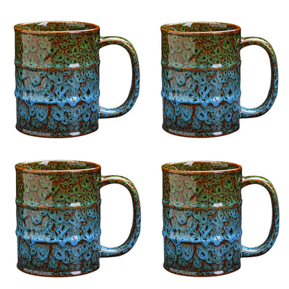 Coffee Mug,20 Oz Coffee Cups Ceramic Tea Cup Large Coffee Mug for Office and Home - Dishwasher and Microwave Safe Novelty Coffee Mug(1,Green and Blue)