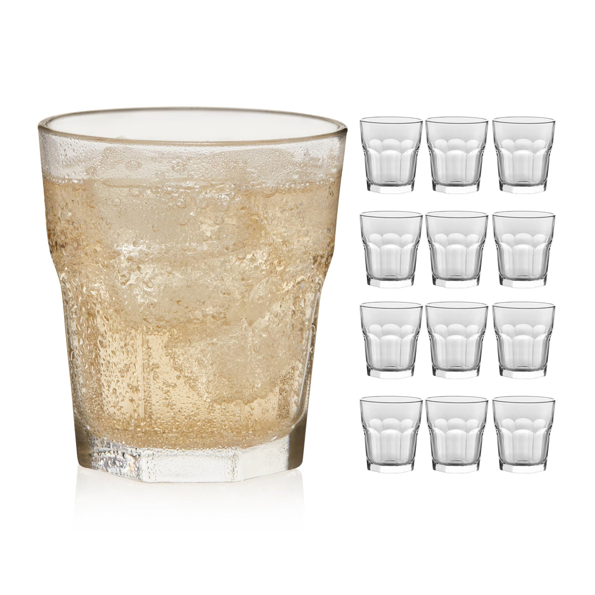 Libbey Gibraltar DuraTuff Drinking Glass Drinking Cup Set, Iconic Heavy Base Bar Glassware Thick Drinking Glasses Set of 12, 22-Ounce Iced Tea Glasses