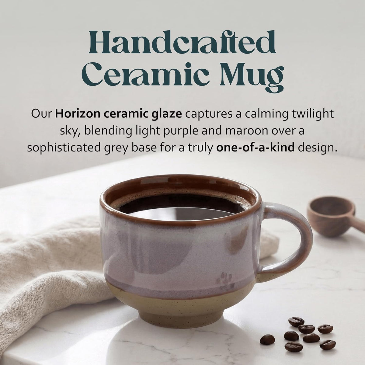 NOVA CERAMICS Ceramic Coffee Mug - Ceramic Cup with Handle - 16 oz Coffee Mugs, Cute Mug - Large Mug - Microwave & Dishwasher Safe - Gifts For Women Men Him Her - 16oz - Horizon