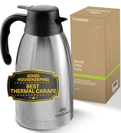 Coffee Carafe with Pump 102oz / 3L Airpot Large Hot Water Dispenser | 12 Hours Hot Cocoa Dispenser for Parties,Tea Flask, Insulated Stainless Steel Airpots for Hot Beverage Dispenser Coffee Pump