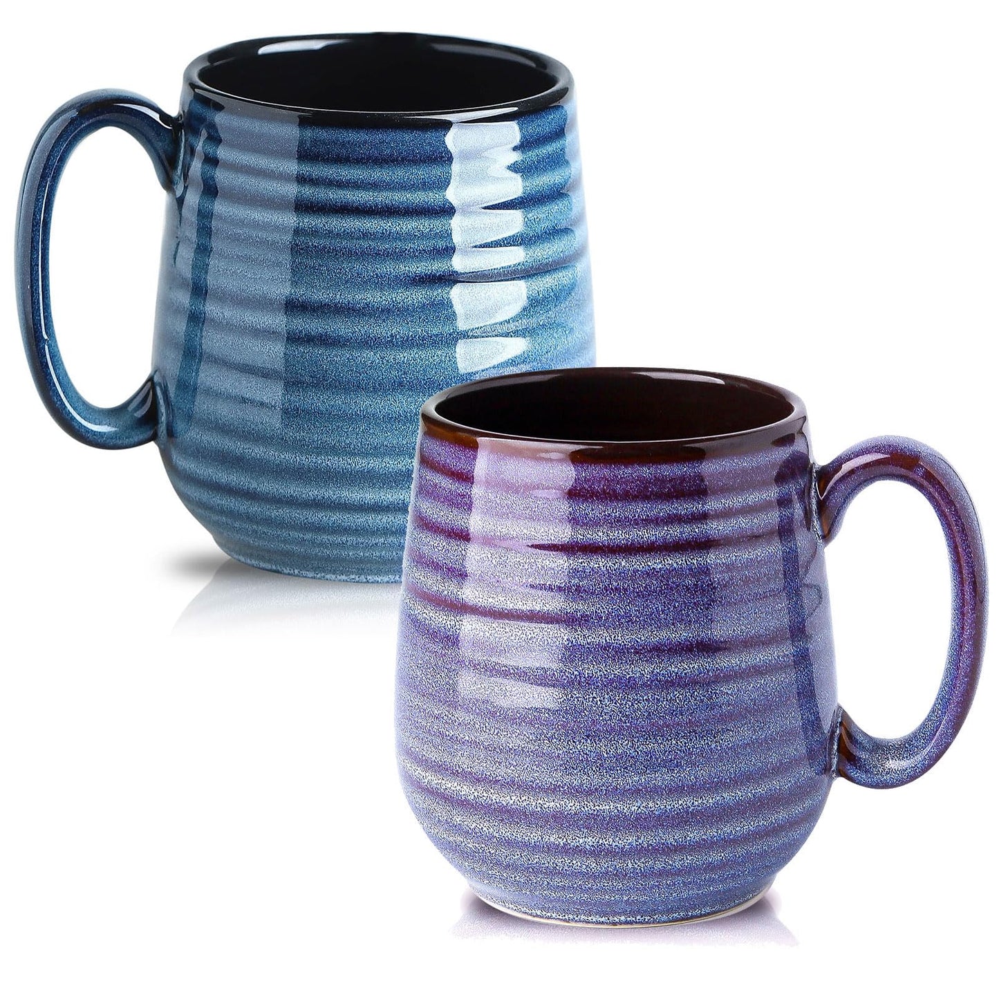 HASENSE Coffee Mug, 20 oz Ceramic Coffee Cup for Men and Women, Large Coffee Mug for Latte Coffee Tea Soup for Office and Home, Dishwasher and Microwave Safe, 1 PCS (Blue)