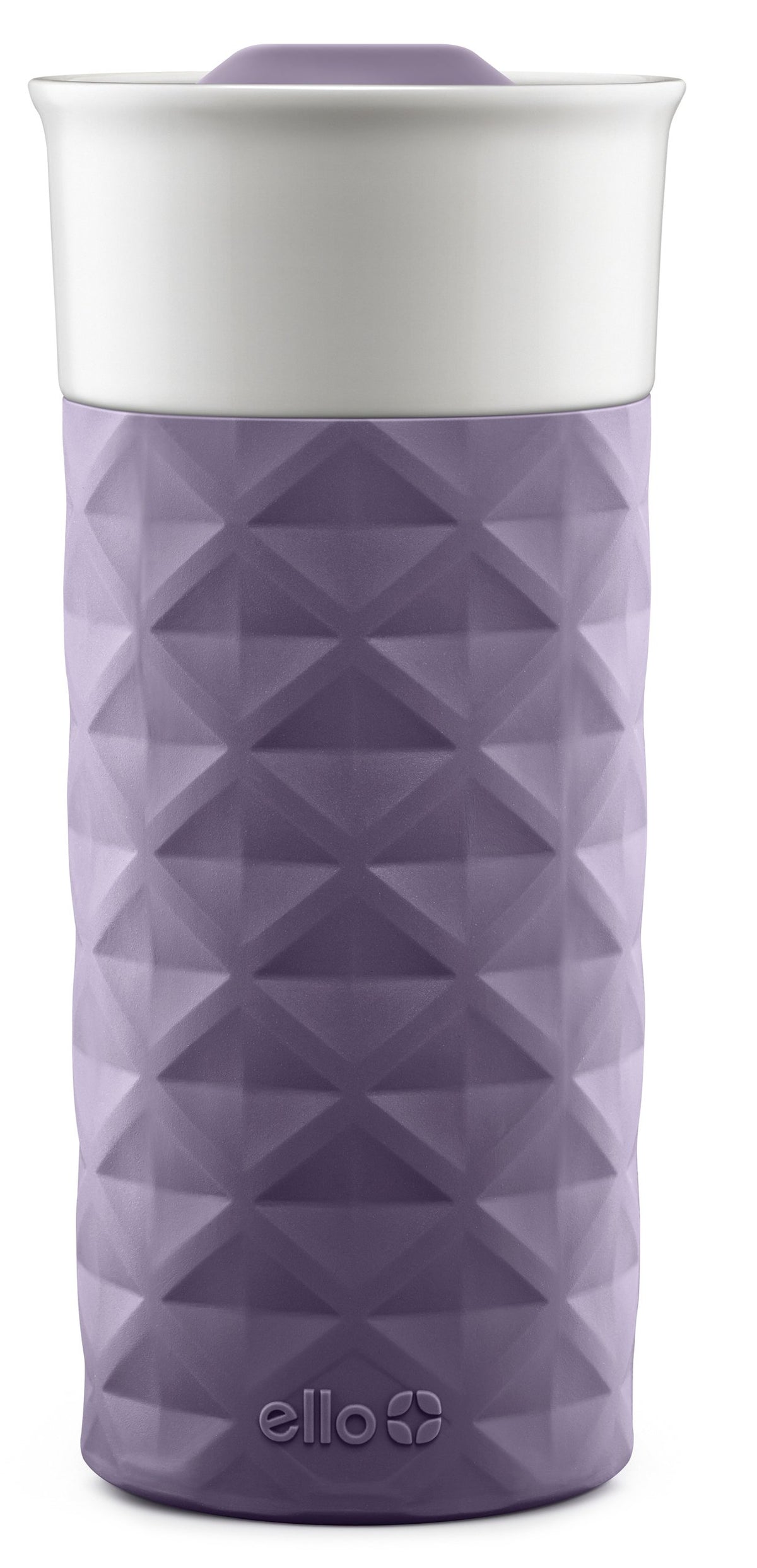 Ello Ogden Ceramic Travel Mug with Splash-Resistant Slider Lid and Protective Silicone Boot, Perfect for Coffee or Tea, BPA Free, Dishwasher Safe, Gray, 16 oz, 758-0438-040 | Splash-resistant ceramic travel mug with slider lid and protective silicone slee