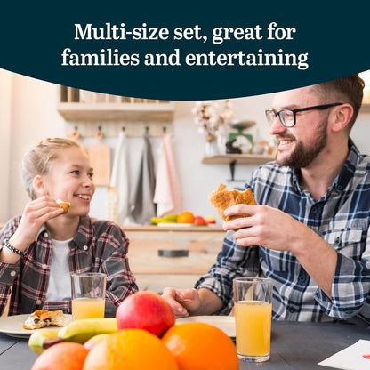 Province Tumbler & Rocks Drinking Glasses Set of 16, Tall Glass Cups | 15.2 oz and 11.1 oz Capacities for Water, Juice, Cocktails, and More with Lightweight Design and Dishwasher-Safe Cleanup