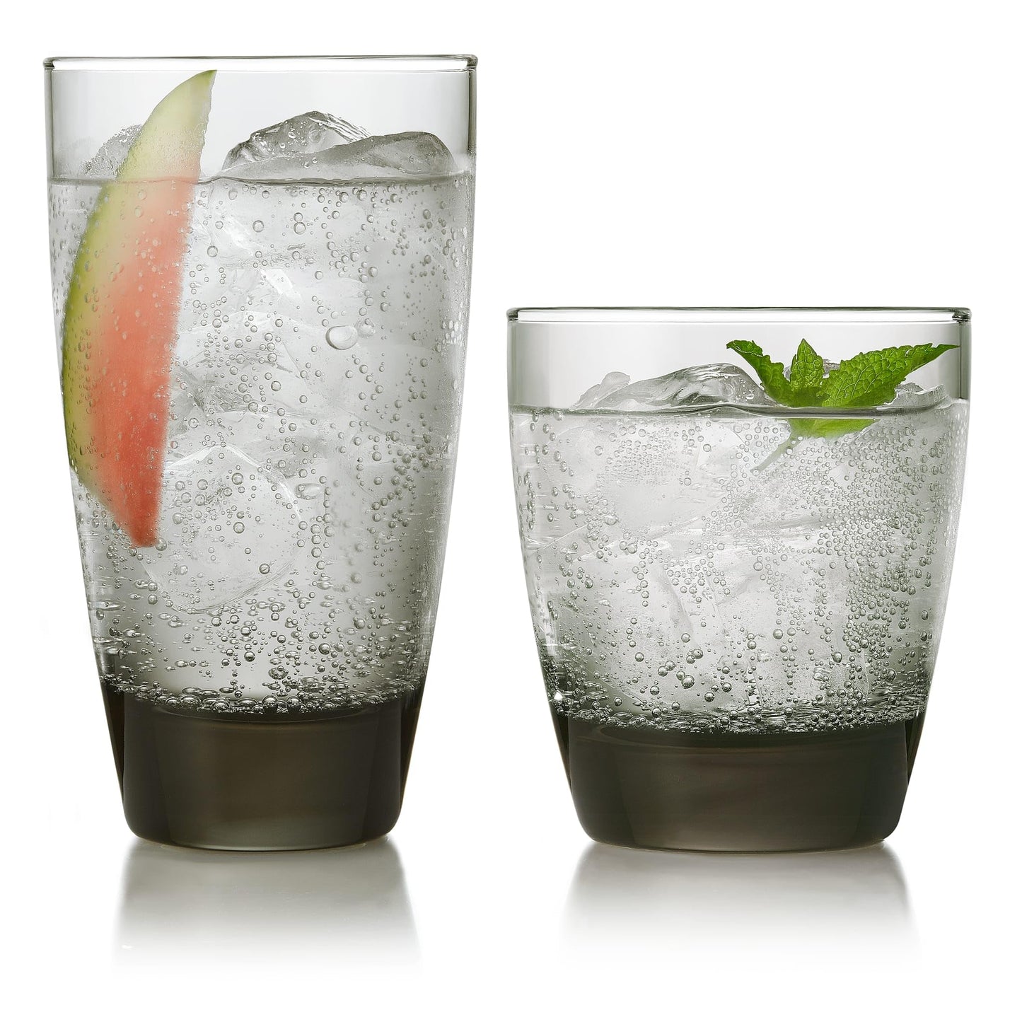 Libbey Ascent Tumbler & Rocks Drinking Glasses Set of 16, Clear Glass Cups | 16.25 oz & 12.25 oz Capacities Glasses for Water, Juice, Cocktails, and More with Curved Design and Dishwasher-Safe Care