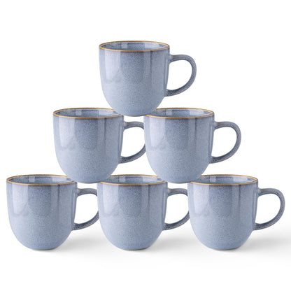 AmorArc 12oz Coffee Mugs, Ceramic Coffee Mugs set of 6 for Man, Woman, Dad, Mom, Modern Coffee Mugs with handle for Latte/Cappuccino/Milk/Cocoa. Dishwasher&Microwave Safe, Cappuccino