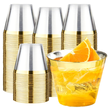 RACETOP 200 Pack 9 oz Clear Plastic Cups for Party | Disposable Clear Cup, Disposable Cups, Wine Glasses Cups, Plastic Cocktail Glasses