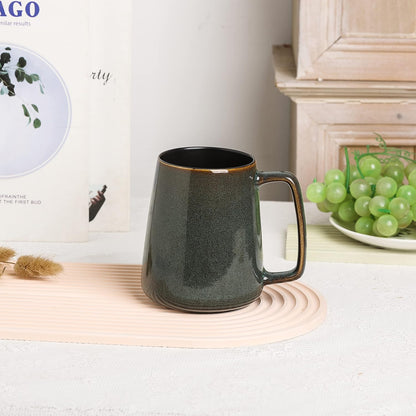 Large Ceramics Coffee Mugs,24 oz,Large Handle Design,Extra Large Tea and Coffee Cup for Office and Home，Microwave and Dishwasher Safe(Color:24 oz green)