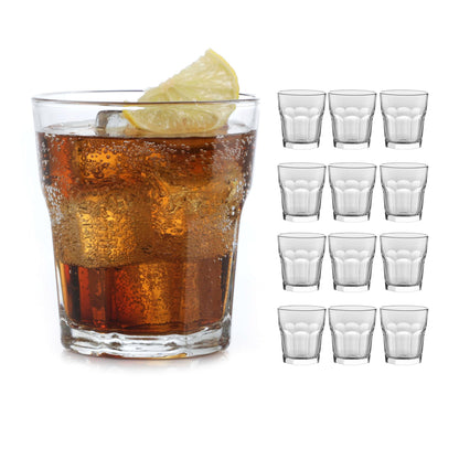 Libbey Gibraltar DuraTuff Drinking Glass Drinking Cup Set, Iconic Heavy Base Bar Glassware Thick Drinking Glasses Set of 12, 22-Ounce Iced Tea Glasses