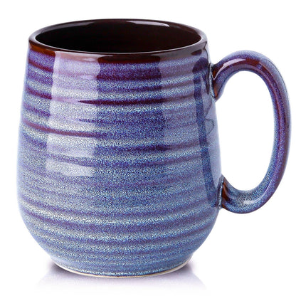 HASENSE Coffee Mug, 20 oz Ceramic Coffee Cup for Men and Women, Large Coffee Mug for Latte Coffee Tea Soup for Office and Home, Dishwasher and Microwave Safe, 1 PCS (Blue)