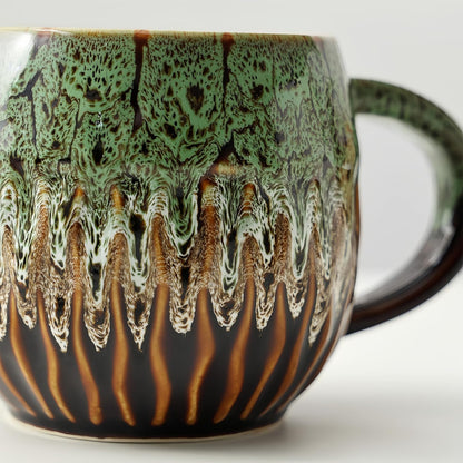 Large Ceramic Coffee Mug - 20oz Big Tea Cup, Green | Large Tea Mug, Microwave Safe, Dishwasher Safe