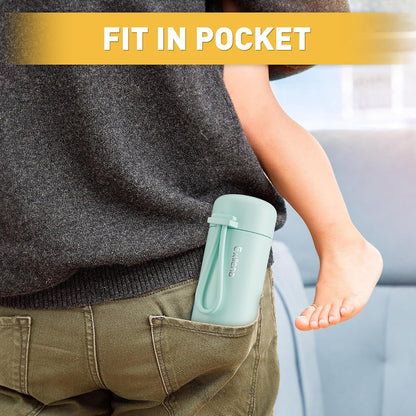 Exllena Mini Water Bottle 5oz, This is A EXTRA MINI Flask! Small Insulated Water Bottle for Hot&Cold Drinks, Water Bottle Purse with Carry Handle - 100% Leakproof Perfect for Travel...(Mint)