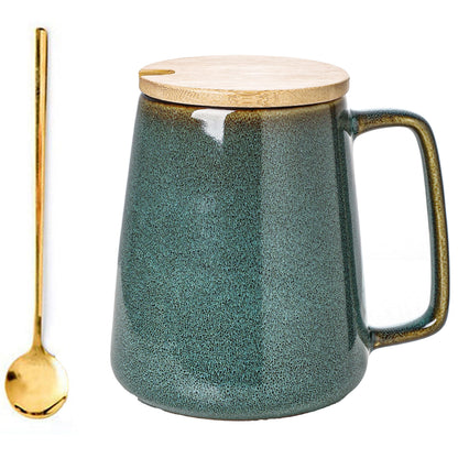 Large Ceramics Coffee Mugs,24 oz,Large Handle Design,Extra Large Tea and Coffee Cup for Office and Home，Microwave and Dishwasher Safe(Color:24 oz green)