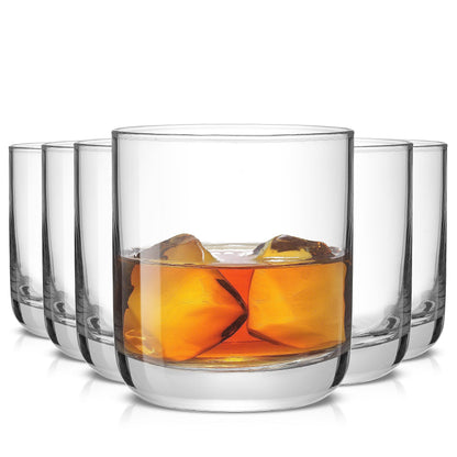 JoyJolt Faye 13oz Highball Glasses, 6pc Tall Glass Sets. Lead-Free Crystal Drinking Glasses. Water Glasses, Mojito Glass Cups, Tom Collins Bar Glassware, and Mixed Drink Cocktail Glass Set