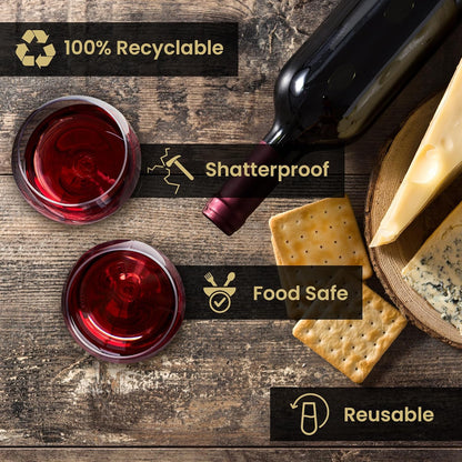 Reli. Disposable Wine Glasses (48 Pack, 12oz) | Clear | Stemless, Shatterproof | Plastic Stemless Wine Glasses Disposable | Parties, Cocktails, Whiskey, Weddings