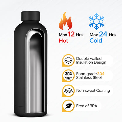 Insulated Water Bottle with Lid, 25 oz Reusable Leak-Proof Travel Mug, Metal Stainless Steel Portable Travel Cup for Sports, Gym, Outdoor