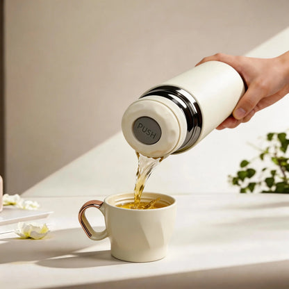 17 oz/500ml Stainless Steel Thermal Bottle for Hot and Cold Drinks Travel Coffee Mug with Cup Water Flask Vacuum Insulated Tumbler