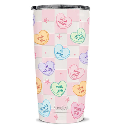 SANDJEST 20oz Stylish Botanical Daisies Insulated Stainless Steel Coffee Flask - Portable, Leakproof, Double-Wall Keeps Coffee Cozy Longer, Cup Holder Friendly, Reusable, Gym-to-Office Use, Iced or Hot Ready, Gift for Her
