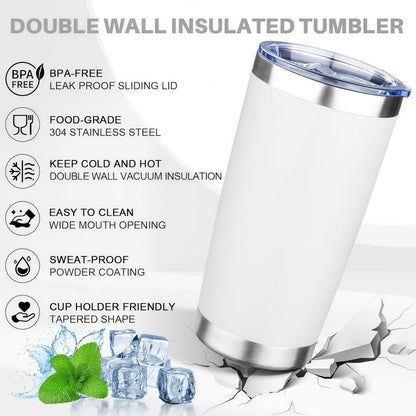 LMMAKE 1PC 20oz Portable Wide Mouth Reusable Thermos Cup, Double-Wall Vacuum Insulated Stainless Steel Flask with Powder-Coated Lid, Kitchenware Drinkware for Hot & Cold Drinks