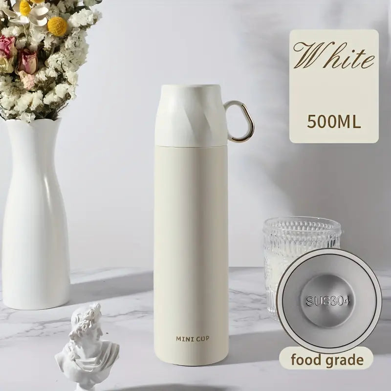 17 oz/500ml Stainless Steel Thermal Bottle for Hot and Cold Drinks Travel Coffee Mug with Cup Water Flask Vacuum Insulated Tumbler