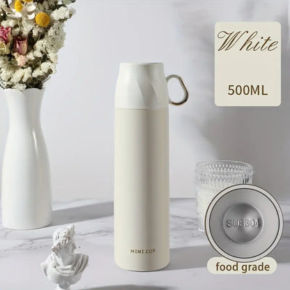 17 oz/500ml Stainless Steel Thermal Bottle for Hot and Cold Drinks Travel Coffee Mug with Cup Water Flask Vacuum Insulated Tumbler