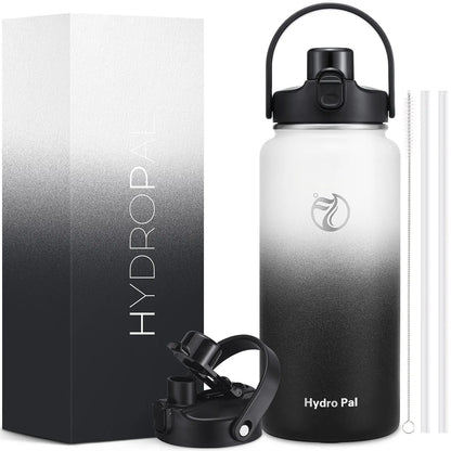 HydroPal 64oz Insulated Stainless Steel Water Bottle, Half Gallon, 2-in-1 Lid (Chug & Straw), Double-Walled Vacuum, Leak-Proof, Wide Mouth, Drinkware #Summervibes
