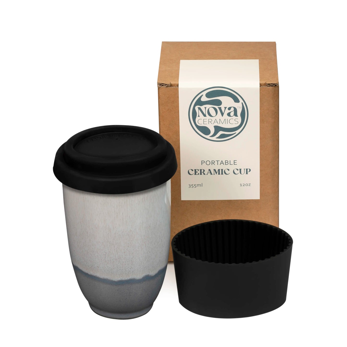 Nova Ceramics Travel Mugs - 12oz & 16oz - 26 Nature-Inspired Handmade Designs - Microwave & Dishwasher Safe, Perfect for On-the-Go Coffee Lovers