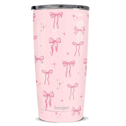 SANDJEST 20oz Stylish Botanical Daisies Insulated Stainless Steel Coffee Flask - Portable, Leakproof, Double-Wall Keeps Coffee Cozy Longer, Cup Holder Friendly, Reusable, Gym-to-Office Use, Iced or Hot Ready, Gift for Her