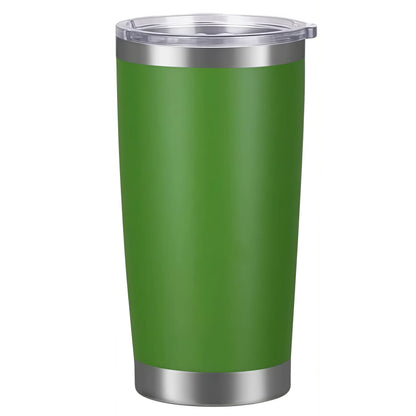 LMMAKE 1PC 20oz Portable Wide Mouth Reusable Thermos Cup, Double-Wall Vacuum Insulated Stainless Steel Flask with Powder-Coated Lid, Kitchenware Drinkware for Hot & Cold Drinks