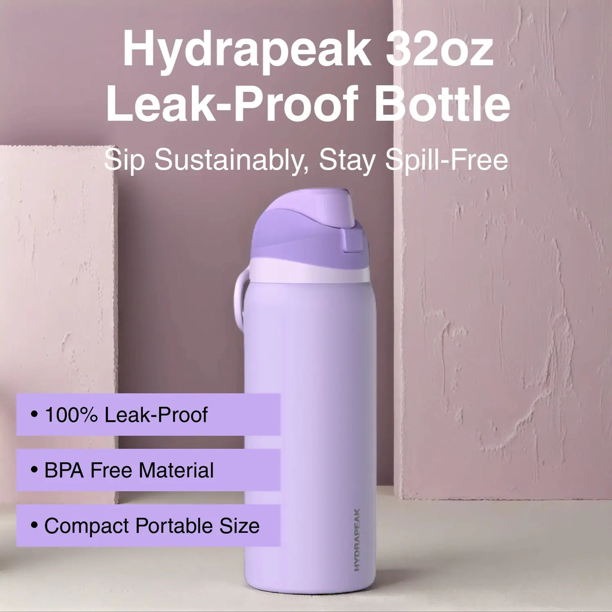 Hydrapeak Oasis 32oz Insulated Water Bottle 100% Leak Proof Stainless Steel Tumbler Cup Portable Drinkware Flask Mug