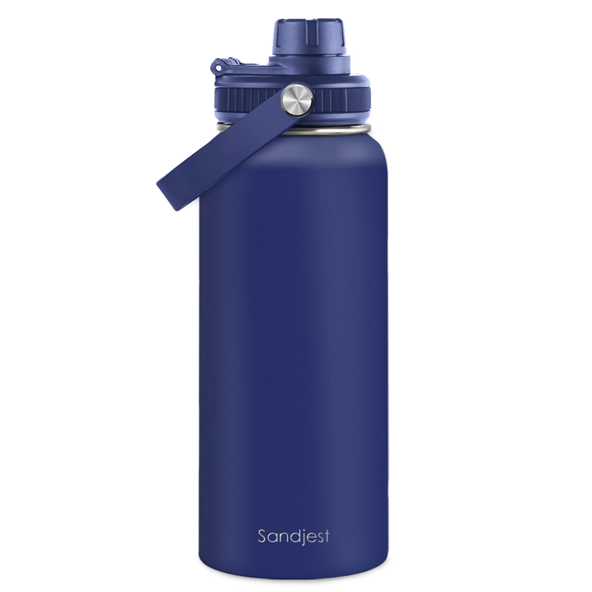 SANDJEST Summer Travel 32oz Sports Water Bottle with Spout Lid & Handle, Leak Proof Insulated Stainless Steel, Great for Outdoor, Gift for Men Him Dad