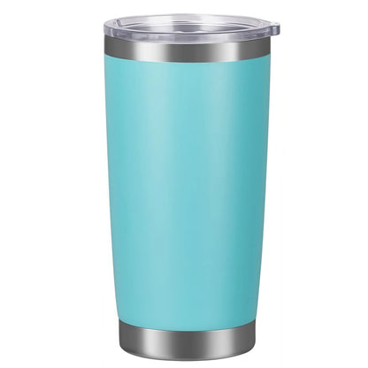 LMMAKE 1PC 20oz Portable Wide Mouth Reusable Thermos Cup, Double-Wall Vacuum Insulated Stainless Steel Flask with Powder-Coated Lid, Kitchenware Drinkware for Hot & Cold Drinks