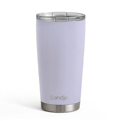 SANDJEST 20oz Stylish Botanical Daisies Insulated Stainless Steel Coffee Flask - Portable, Leakproof, Double-Wall Keeps Coffee Cozy Longer, Cup Holder Friendly, Reusable, Gym-to-Office Use, Iced or Hot Ready, Gift for Her